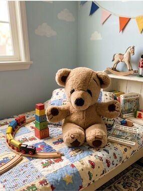 Vintage 1979 Gund "Stitch" Collectible 17”H Teddy Bear Plush Stuffed Toy Brown